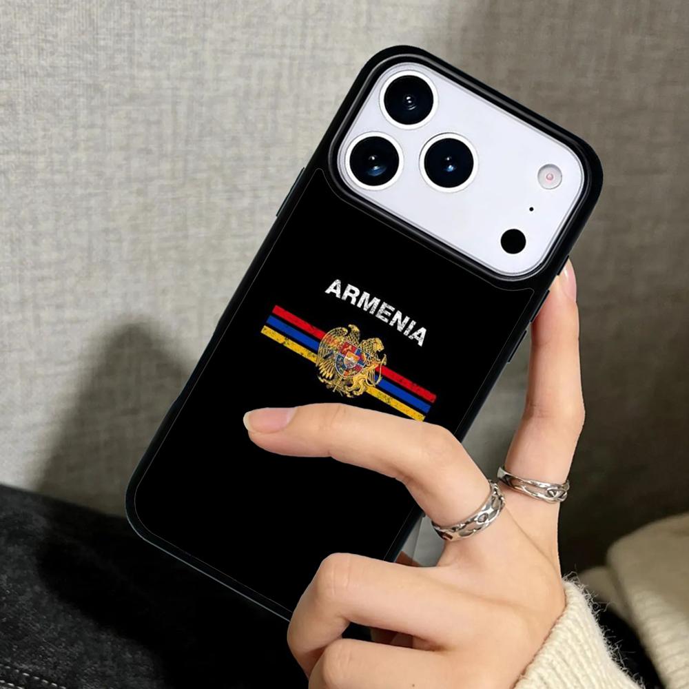 Чехол Case для iPhone 17 Air 16 Pro Max 15 Plus 11 13 Mini 14 12 Задняя крышка телефона Армения Флаг армян мягкий