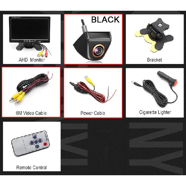 AHD 1080P 7 Inch IPS Screen Car Video Monitor Camera CCTV Surveillance Parking System With Cigarette Lighter Power Supply