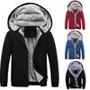 Plus Velvet Coat Men Hooded Long Sleeve Zipper Padded Warm Sweater Jacket Male Winter Sweatshirt