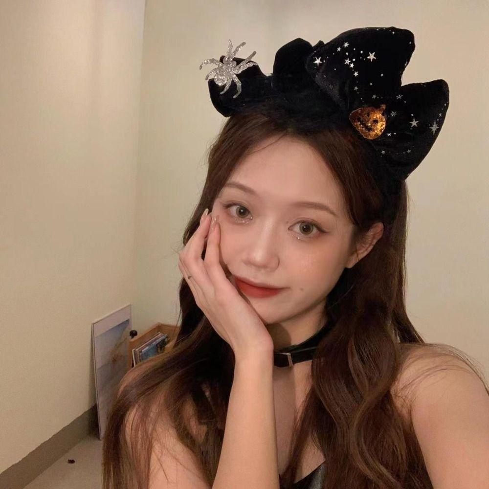 Головной убор Хэллоуин Бант Повязка для волос Аксессуары для волос Тыква Резинка для волос Хэллоуин Обруч для волос Дамы