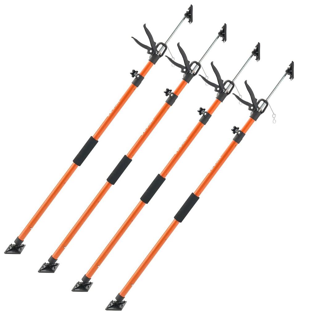 Cabinet Jack Support Pole, 4-Pack, 116-290 cm Steel Telescopic Quick Support Rod, Adjustable 3rd Hand System up to 70 kg Capacity for Installing