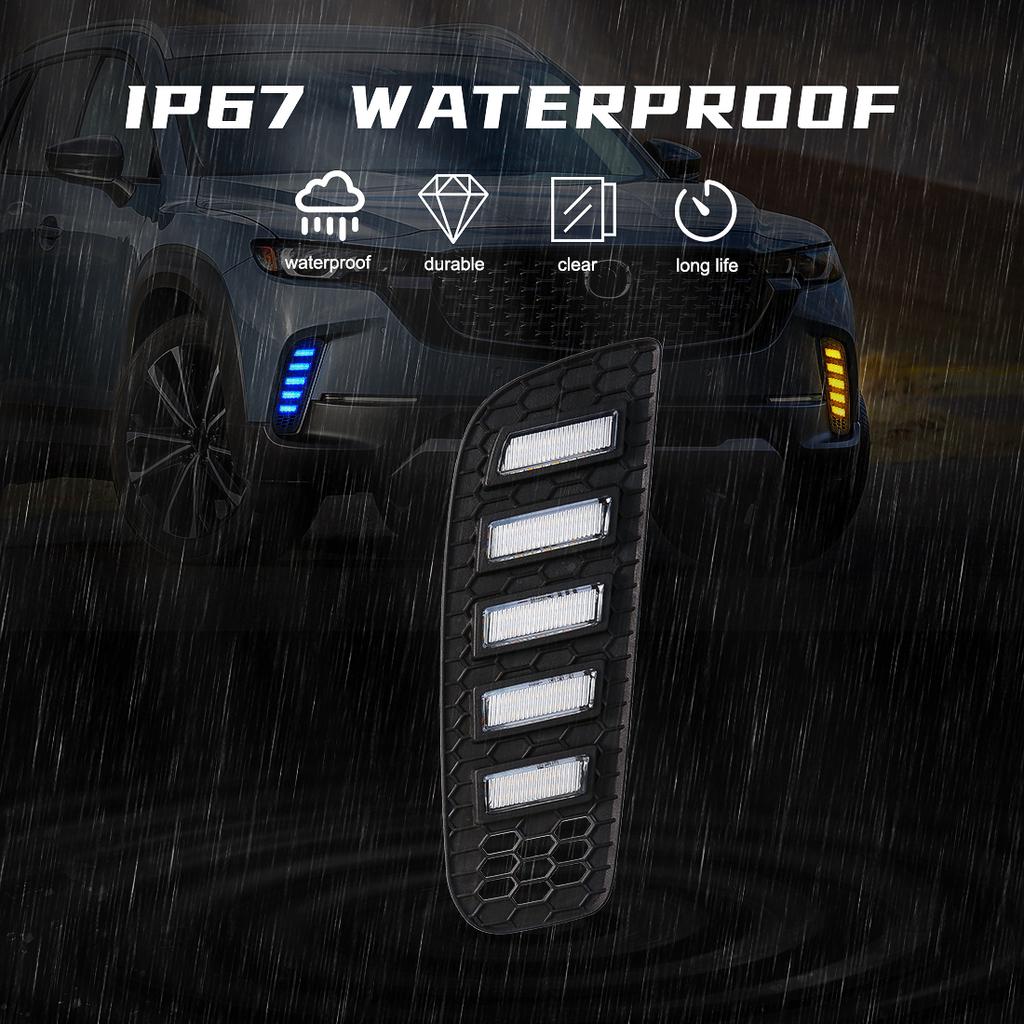 DRL For Mazda CX-50 CX50   LED Daytime Running Light Car Fog Dynamic Turn Signal Lamps White Yellow Blue Car Acssories