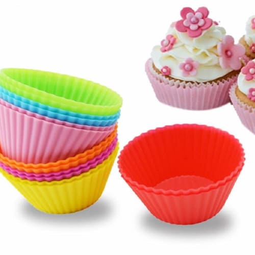 12 многоразовых силиконовых форм для выпечки, формочки для маффинов, случайные цвета