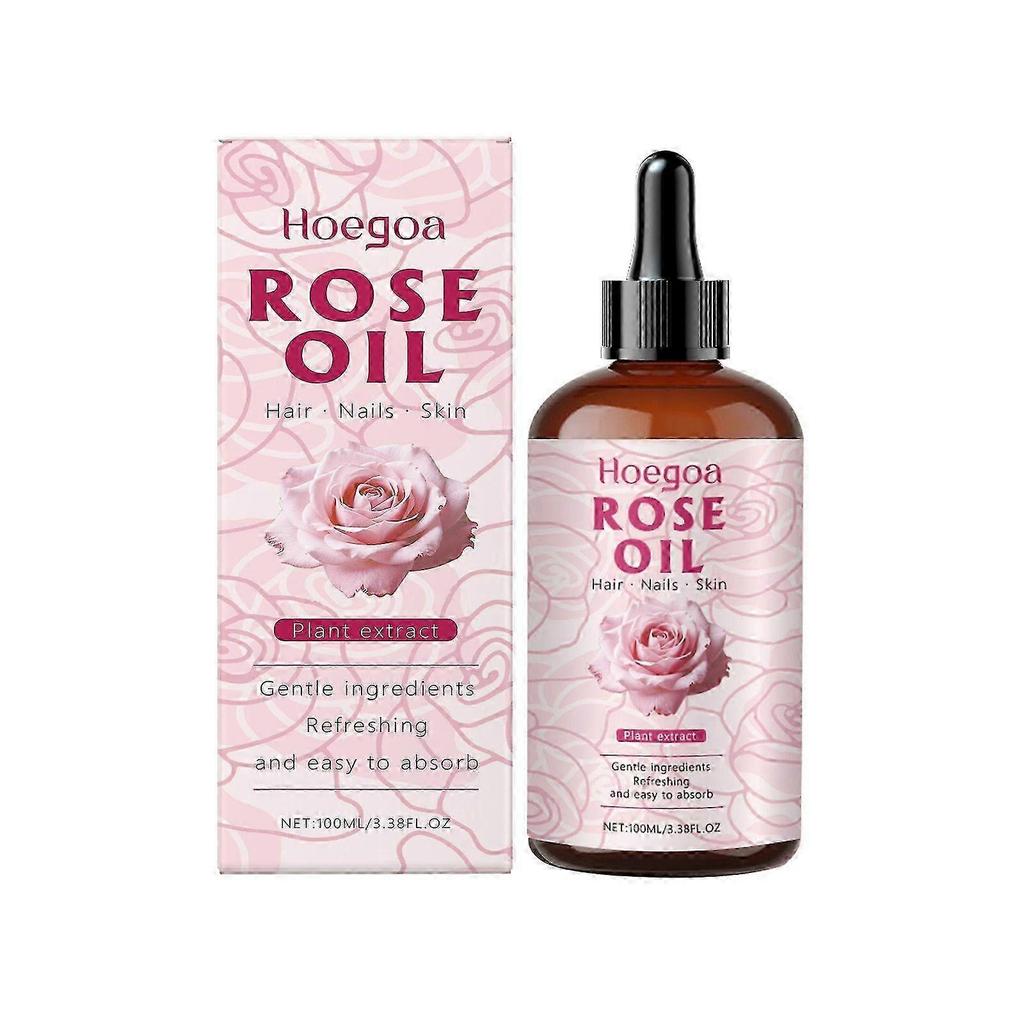 2025 Rose Oil for Face & Body - Organic Cold-Pressed Rose Oil for Skin, Hair & Nails | Vegan & Cruelty-Free Moisturizing Oil for Daily Use