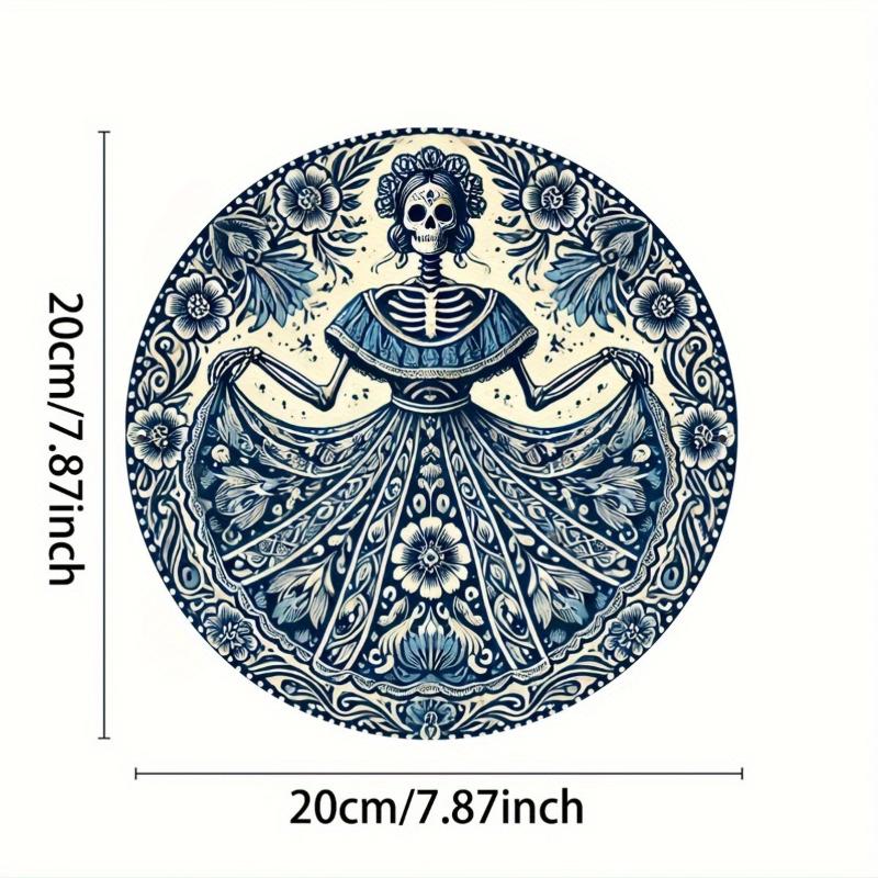 Vintage Clown Metal Sign 7.8" Round Aluminum Wall Art Humorous Bathroom Decor Bar Cafe Beach House