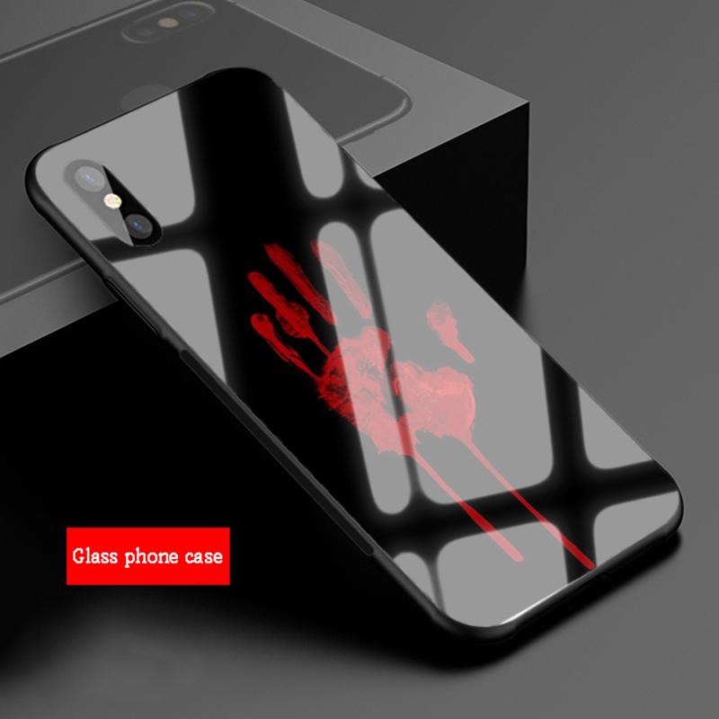 Чехол из закаленного стекла с принтом руки для iPhone 12 11 Pro Max 5 6 7 8 PLUS X XS XR XSMax Shell 12Pro Cover Shell