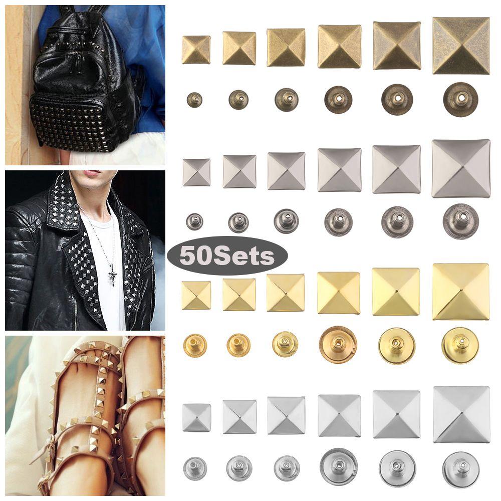Обувь, декор сумки, аксессуары для одежды, фиксирующие шпильки в форме пирамиды, тканевые пуговицы, квадратные заклепки, металлические шипы