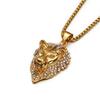 Хип-хоп Блестящий Кулон Голова Льва с Цирконием Мужской Золотого Цвета Цепочка из Нержавеющей Стали и Ожерелье с Животным для Мужчин Крутой Ювелирный Подарок