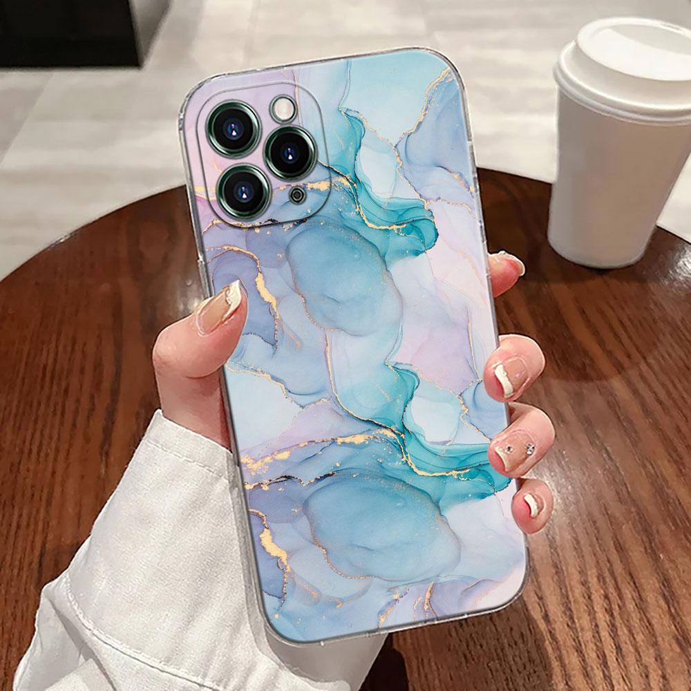 Акварельный абстрактный мраморный чехол для Apple iPhone 17 16 15 14 13 12 11 Pro Max 16 Plus 16E 17Air 17Pro Чехол для телефона Funda