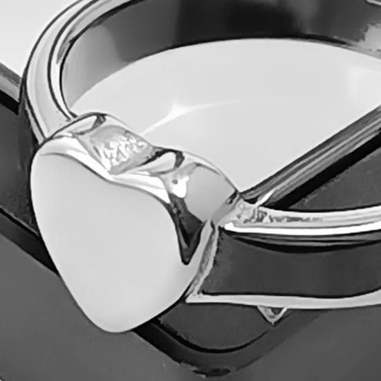 Retro Ring Pure Color Polished Titanium Steel Heart Surface Knuckle Ring Simple Style Multi Sizes Anti-Rust Thumb Ring Lightweight Finger Jewelry