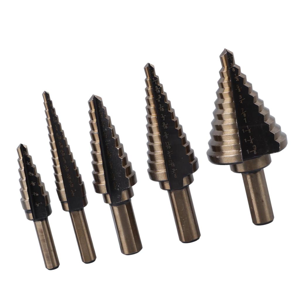 Набор из 5 ступенчатых сверл 316 до 1?38-дюймовые конусные сверла из карбида для дерева, металла, пластика