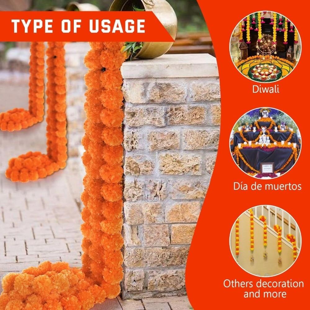 1.5m Halloween Marigold Garland Wedding Decor Artificial Flower Decoration Home Room Decor Tree