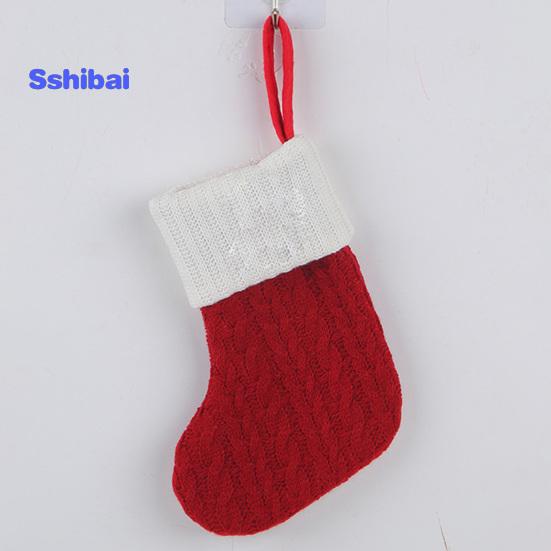 Рождественский чулок с вышитой буквой и подвесной веревкой, тонкая работа, рождественский чулок, праздничное рождественское украшение
