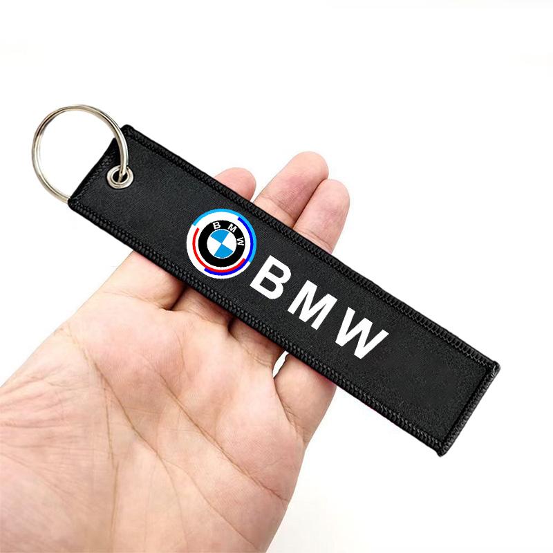 For BMW 50th Anniversary 1 3 5 7 series 20 G30 G20 E87 E92 E91 E30 F11 X1 New Car Embroidery Keychain Key Holder Chain Lanyard gjvc84