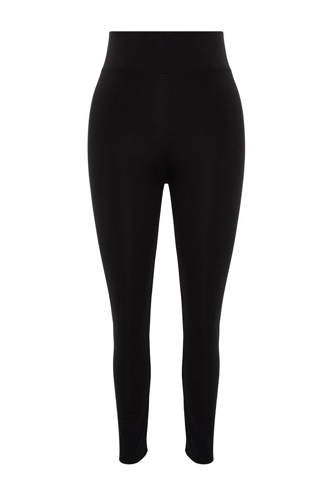 Женские черные трикотажные колготки больших размеров