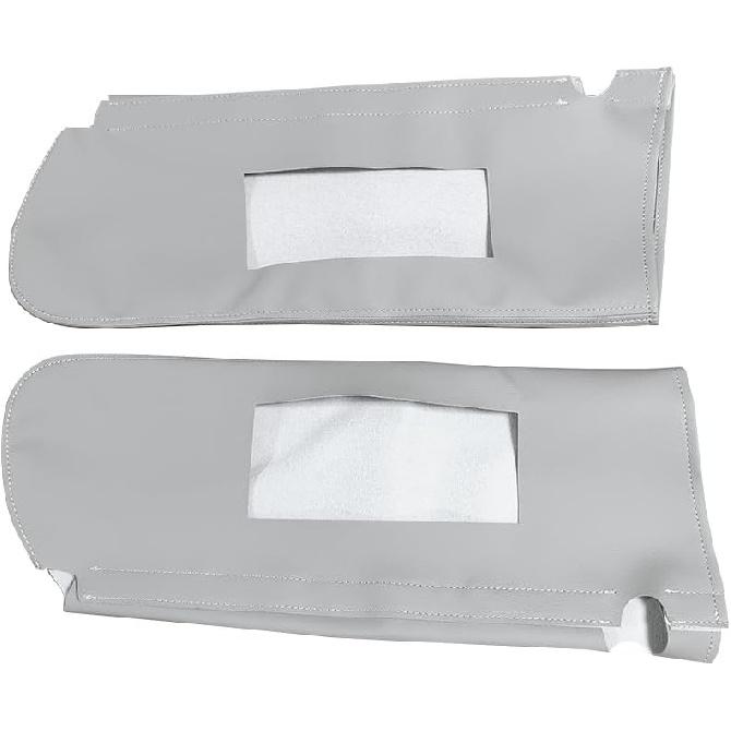 Car Sun Visor Cover Pair Gray, Leather Sun Visor Replacement Cover for Chevy Tahoe Suburban Yukon 1995-1999,(Skin Only)