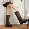 2025 Autumn Boots Women's Small Pants Boots Muffin Knight Boots Thick Sole Heightened Fat MM Widened Tube