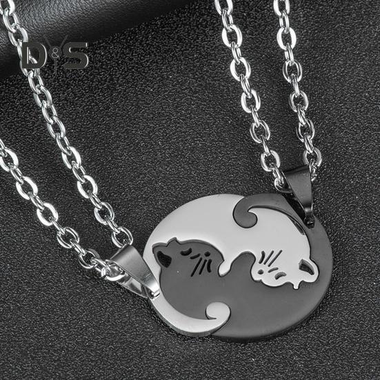 1 пара парных ожерелий, обнимающихся кошек, парные подвески, ожерелье-чокер, ожерелье для друзей и родителей, ожерелье с подвесками, ювелирные изделия в подарок