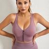 Женский спортивный бюстгальтер на молнии спереди, укороченный топ с эффектом пуш-ап, женский бюстгальтер для тренировок, фитнеса и спортзала, топ для бега, бюстгальтер для йоги, спортивная спортивная одежда