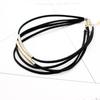 New Fashion Bending Tube Velvet Choker Necklace Double Layer Style Torque Black Short Leather Necklace Charm Collier Femme