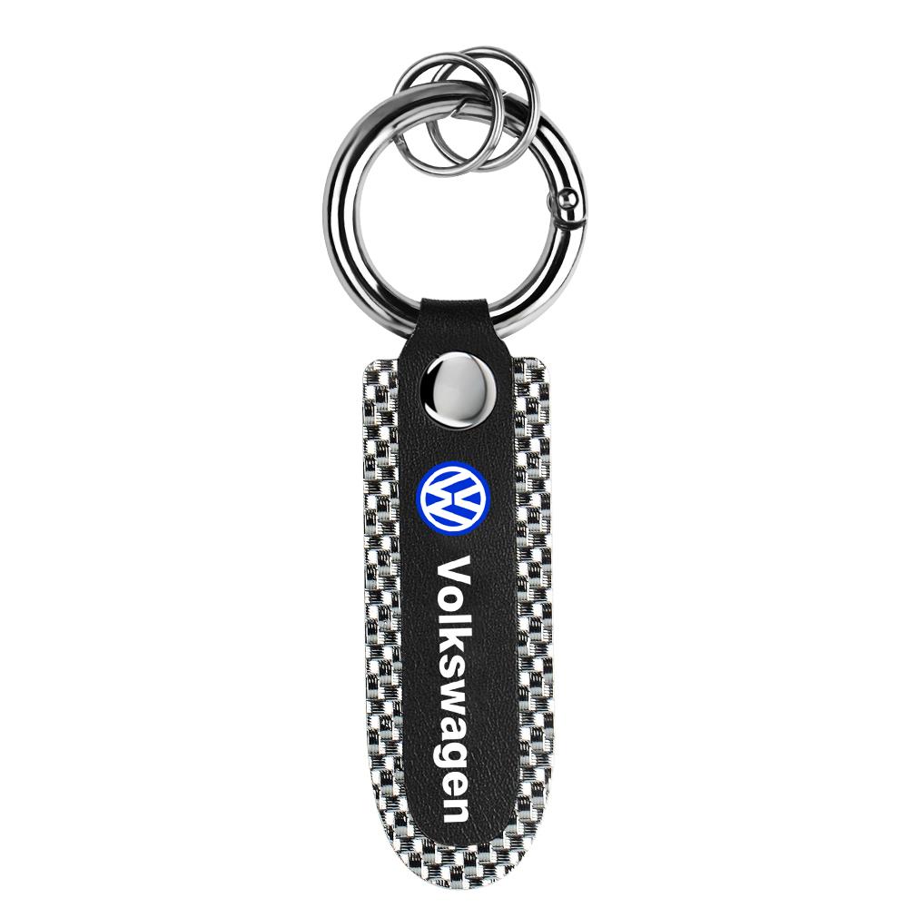 3D Metal Leather Car Keychain Key Chain Ring Accessories For Volkswagen GTI Golf Polo 6 7 Passat VW CC Tiguan T-ROC Jetta Taigo IF2