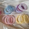 4PC European and American Telephone Line High Elasticity Hair Ties for Women Girls Ponytail Holder Hair Rings Rope Accessories