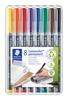 Перманентный маркер STAEDTLER Lumocolor 313 WP8 Super Fine, 8 цветов