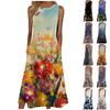 Женское летнее платье Cheongsam с цветочным принтом, повседневное сексуальное крутое платье без рукавов