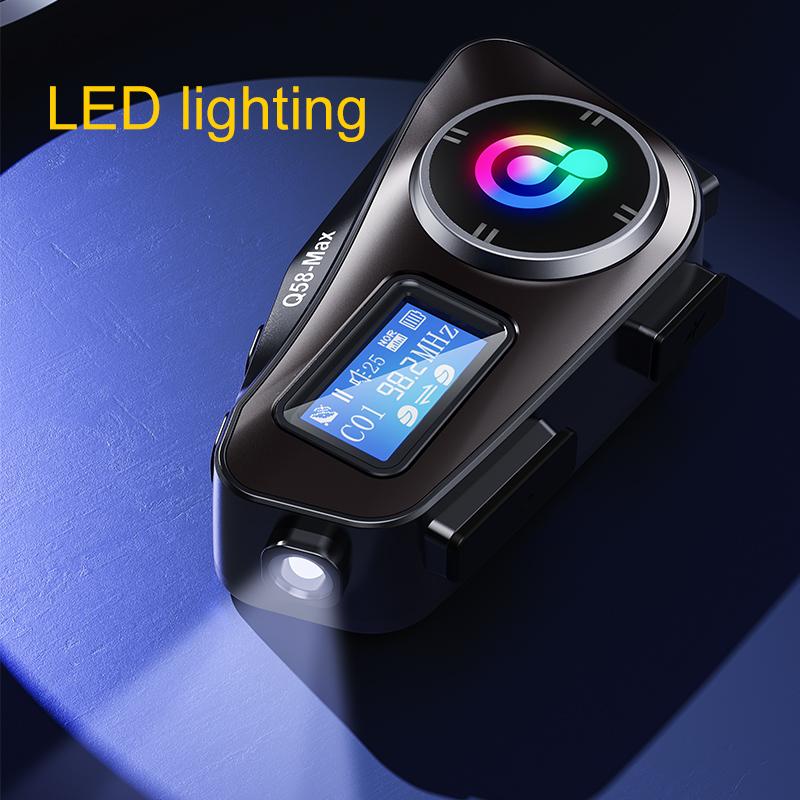 Q58-Max 2-в-1 мотоциклетный шлем-интерком с возможностью прослушивания музыки, фонариком и поддержкой карт TF - беспроводная связь 5.3, дальняя групповая связь