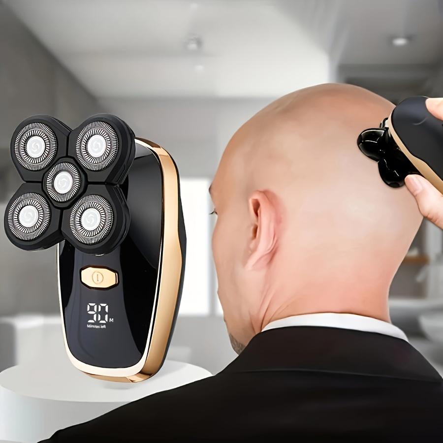 Электробритва для мужчин, электрическая бритва для волос со светодиодным дисплеем - мужская беспроводная перезаряжаемая бритва для лысой головы, электробритва с пятью лезвиями