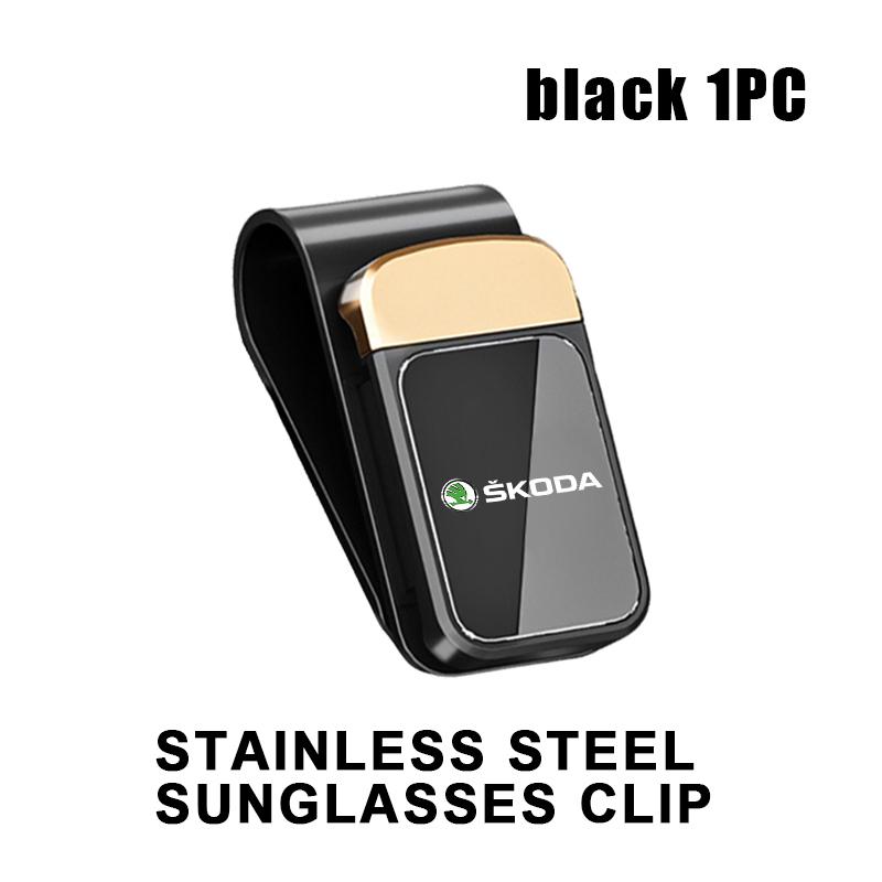 lbrgx4 Car Interior Sun Visor Eyeglasses Holder Sunglasses Clip For Skoda Fabia 1 2 Octavia a7 RS Superb Rapid Yeti Karoq Vision