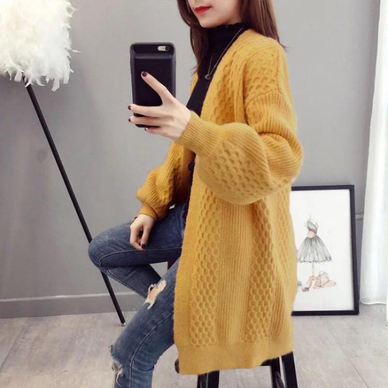 Кардиган Свитер Пальто Женский Свободный Дикий Кардиган Свитер Женский Длинный Свитер
