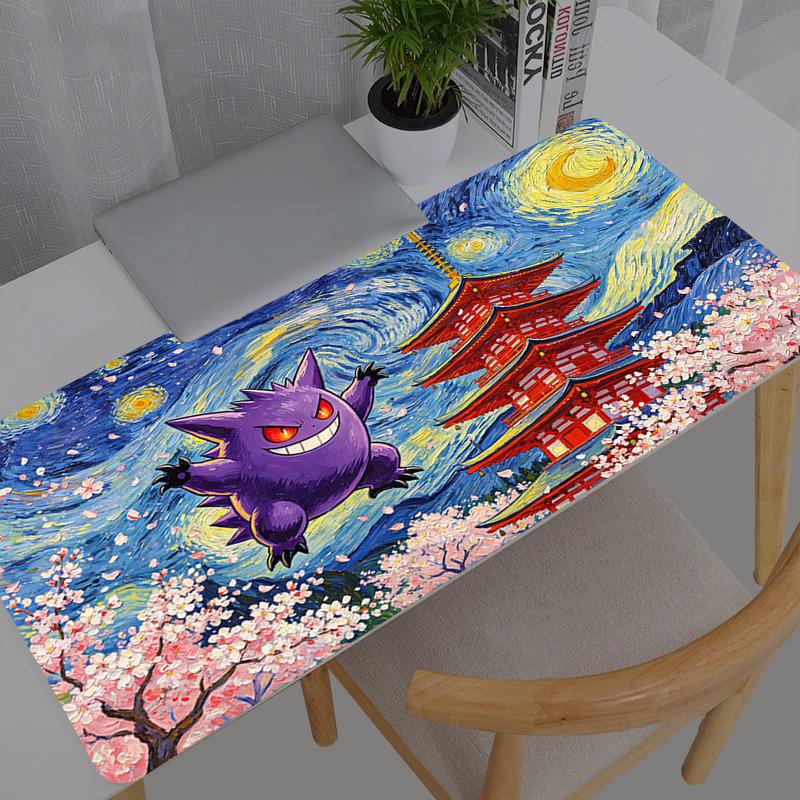 Large Mouse Pad Office Desk Mats Pokemon Pikachu Gengar PC Gaming Accessories XXL Mouse Pad Laptop Keyboard Mat
