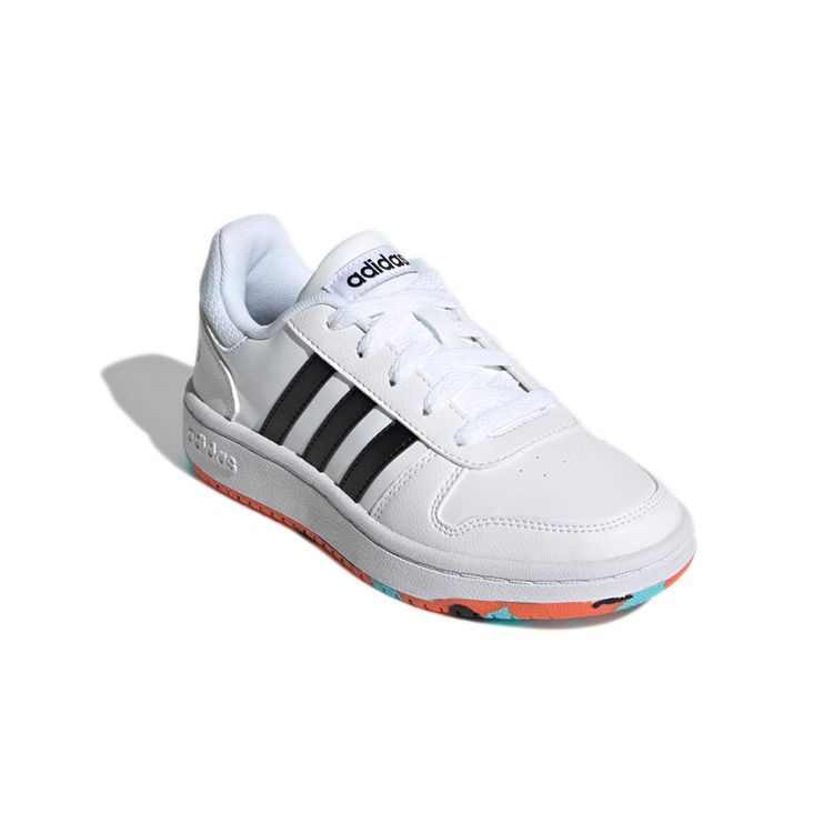 Adidas Neo Hoops 2.0 Synthetic Leather Durable Low Top Kids Basketball Shoes Kids Sneakers H01539