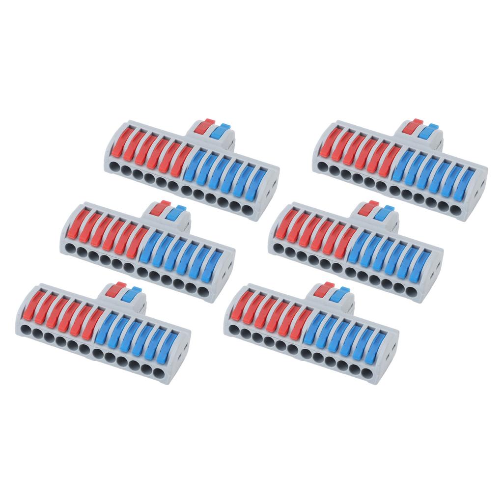 6 шт. клеммные колодки на DIN-рейку 2 в 12, разъем для сращивания проводов для бытовой техники, освещения Ele