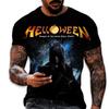 Рок-группа Helloween 3D-печать Футболки Мужские Женские Повседневные Хип-хоп Короткий рукав Футболка Топы Y2K Харадзюку