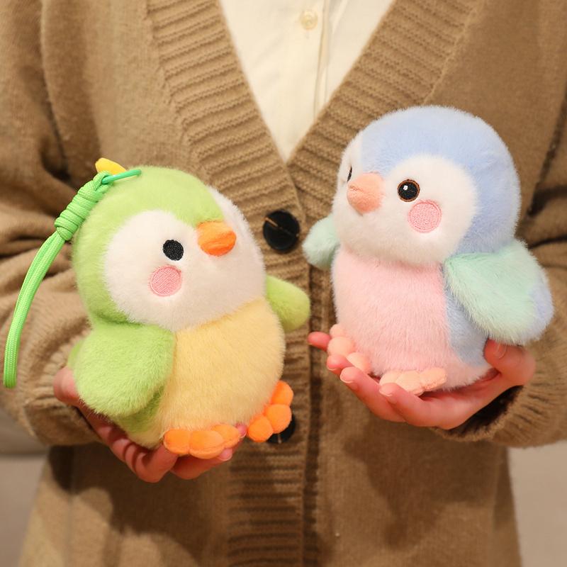 Оптовая продажа 16 см Мультяшная Кавайная Плюшевая Игрушка Птичка Домашнее Животное Реалистичные Маленькие Подвески Пушистая Красивая Кукла Декор для Автомобильных Сумок Брелок Подарок Ребенку