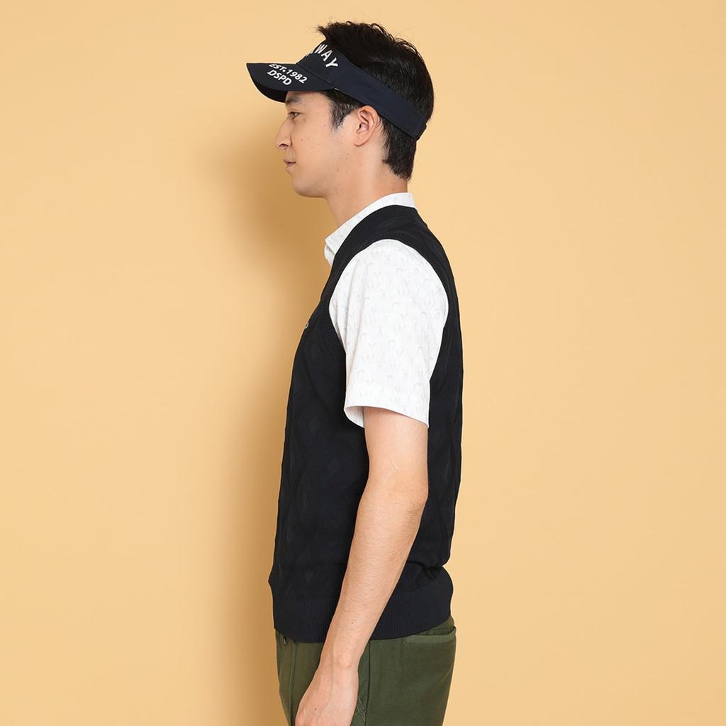 Вязаный жилет Golf C24219100 [Callaway] Мужской V-образный вырез (алмазный жаккард) / / 1120_Военно-морской флот