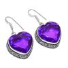 Natural Pink Amethyst Gemstone 925 Sterling Silver Jewelry Earring 1.69" M6W69