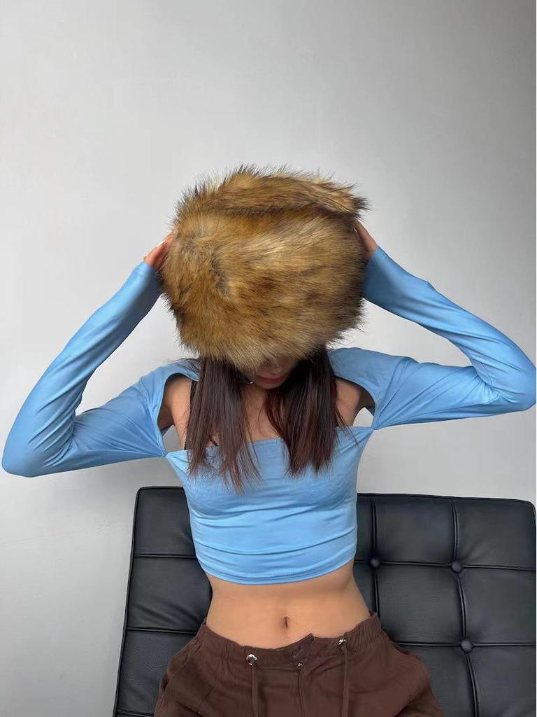 Stylish Unisex Imitation Fox Fur Snow Hat - Warm & Cold-Resistant