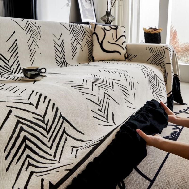 Funda Sofa Home Chenille Fishbone Pattern Sofa Mats Throw Blanket  All-season Camping Picnic Blanket Cover Sofa Cover