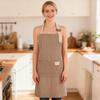 Хлопково-льняной полосатый кухонный фартук с карманом, дышащий, водонепроницаемый, маслостойкий, регулируемый, мужской, женский, шеф-повар, для готовки, выпечки, без рукавов, фартук-нагрудник