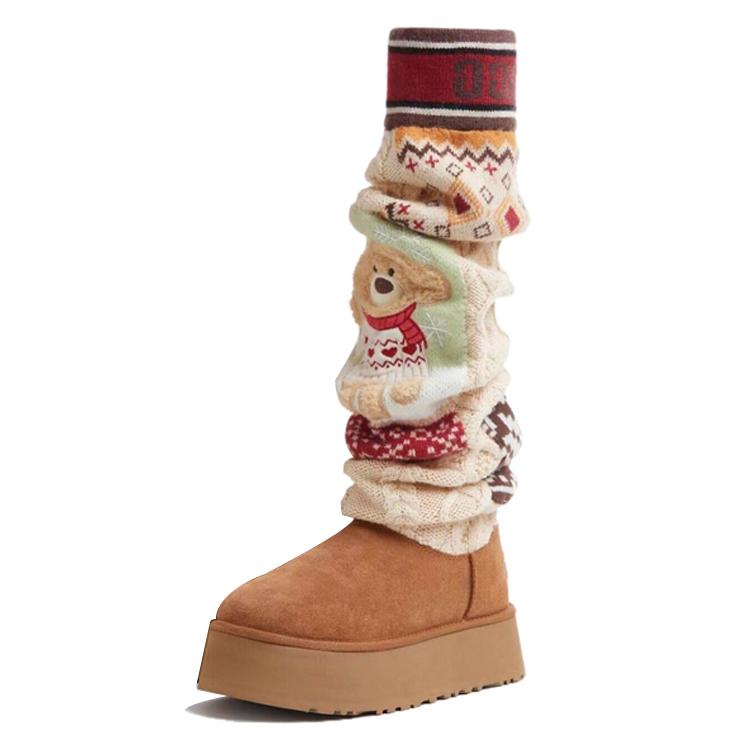 13 DEMARZO x UGG Высокие женские зимние сапоги Коричневые FR24D1583