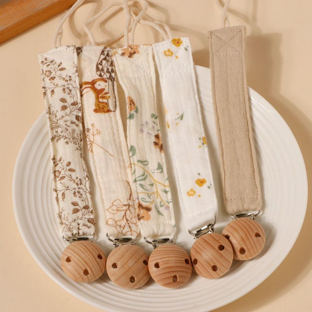 Hanging Rope Pacifier Holder Soft Cotton Pacifier Anti-lost Chain Portable Baby Pacifier Clip