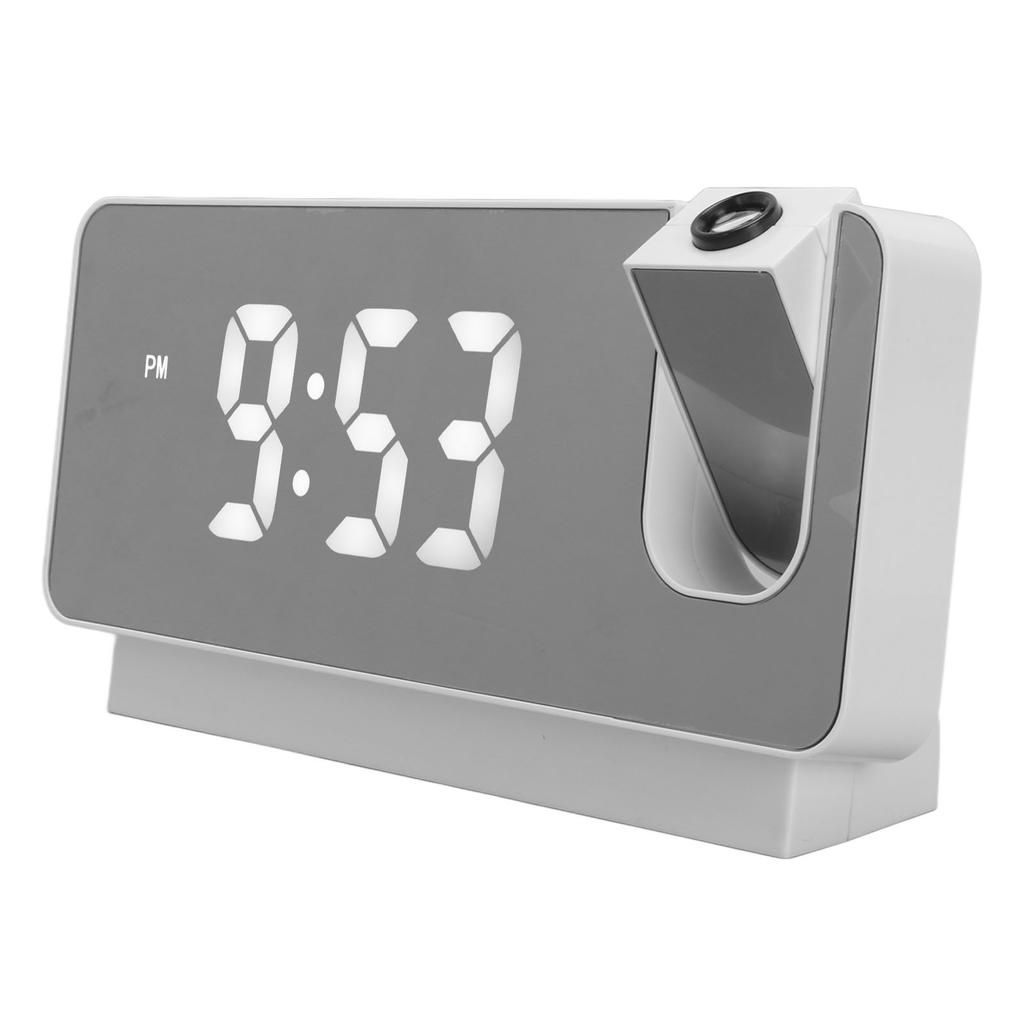 Projection Alarm Clock Time Date Temperature Display 180 Degree Wide Angle HD LED Screen