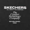 Skechers Удобная свободная дышащая футболка с принтом, коротким рукавом и спущенной линией плеча, женские топы, угольно-черный L225W160-0018