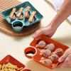 4Pcs Lightweight Divided  Tray Compartment Design Sauce  Plate Dinner Plate  Kitchen Daily Use