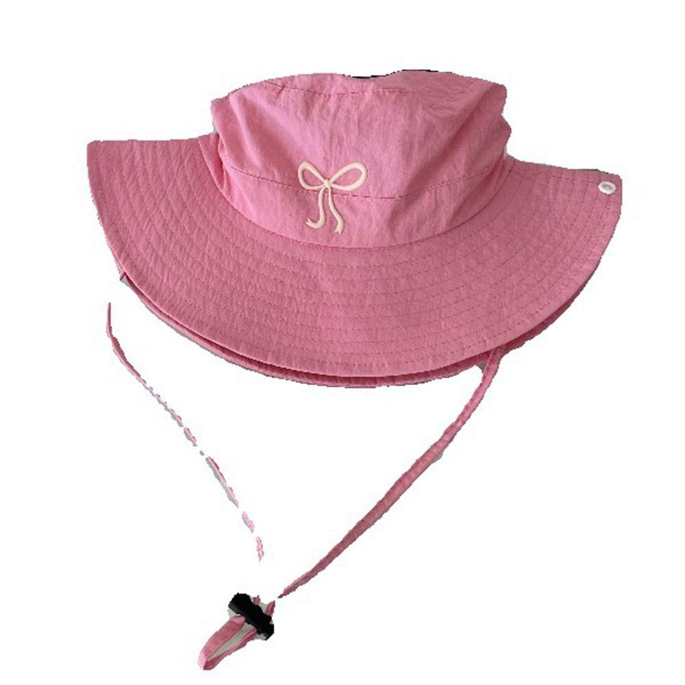 Spring Summer Bucket Hat Quick Drying Bow Strap Bucket Hats New Fishing Caps For Outdoor Camping