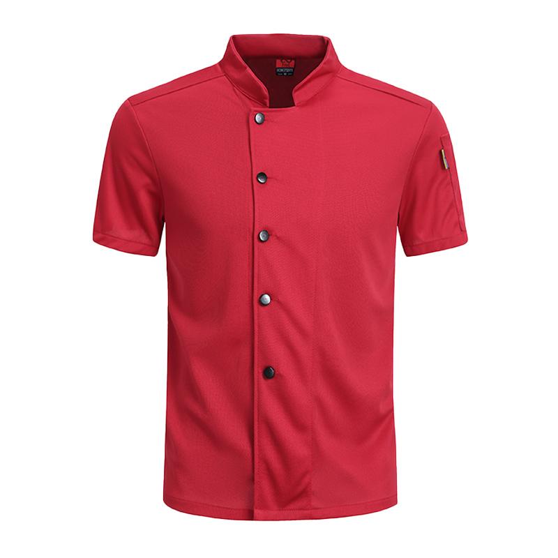 Дышащая униформа для ресторана Рабочая рубашка для кухни Мужская и женская короткорукавная куртка шеф-повара Униформа для сферы общественного питания и приготовления пищи