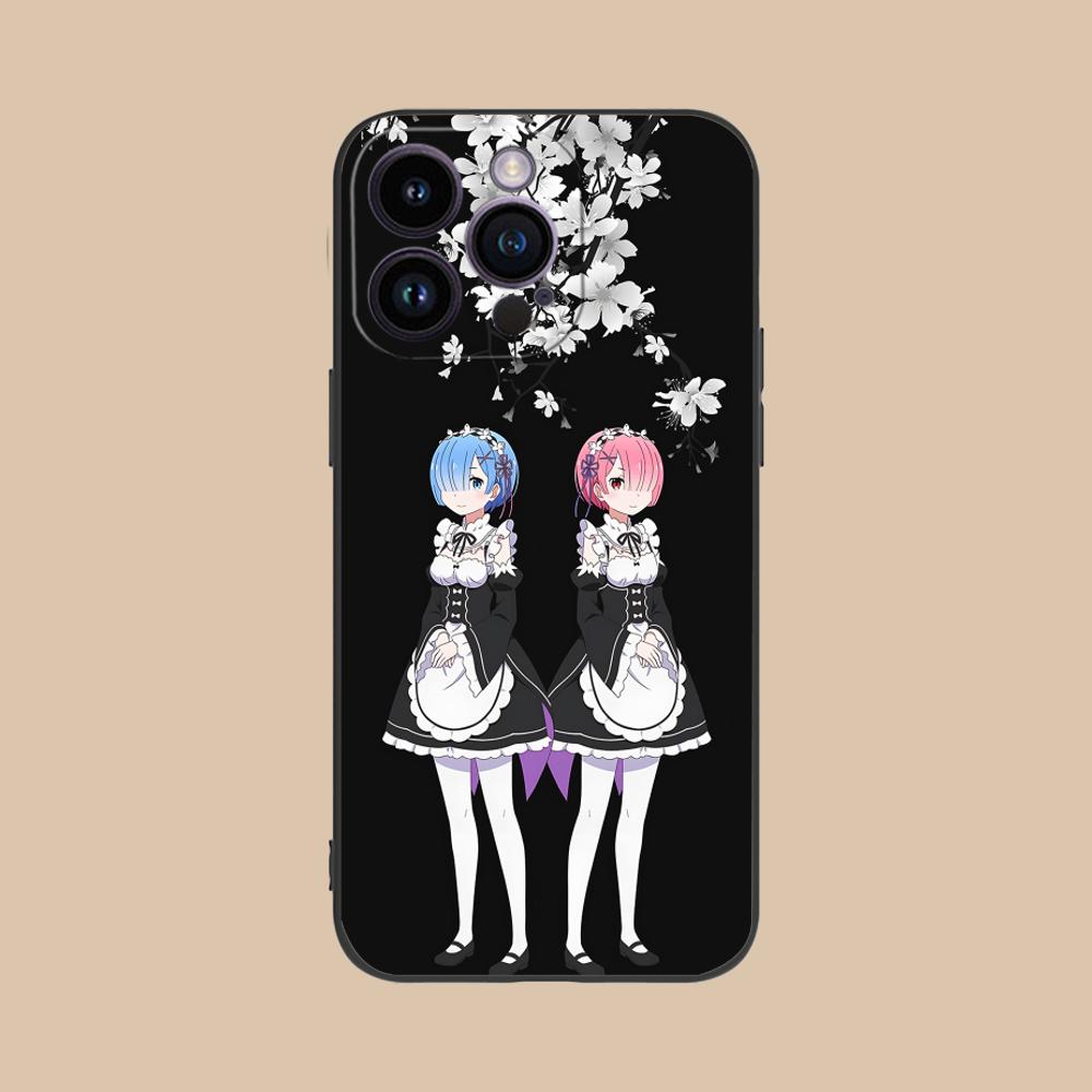 ReZero Рем Рам Матовый ТПУ Чехол для Мобильного Телефона для iPhone 17 16 15 14 13 12 11 X XR XS 8 7 Air Pro Max Plus Mini Цветная Крышка